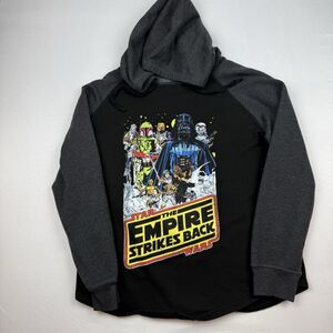 STAR WARS The Empire Strikes Back Raglan Hoodie Sweatshirt Darth Vader Boba Fett
